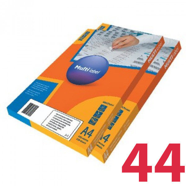 Этикетки самоклеящиеся белые Multilabel 48.5x25.4, 44 этикетки на листе А4, 100 листов/уп